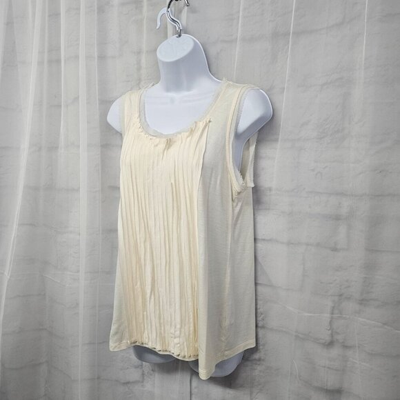Chico's Cream Coquette Fairy Tank Pleated Ethereal Romantic 1 (M) - Picture 5 of 10
